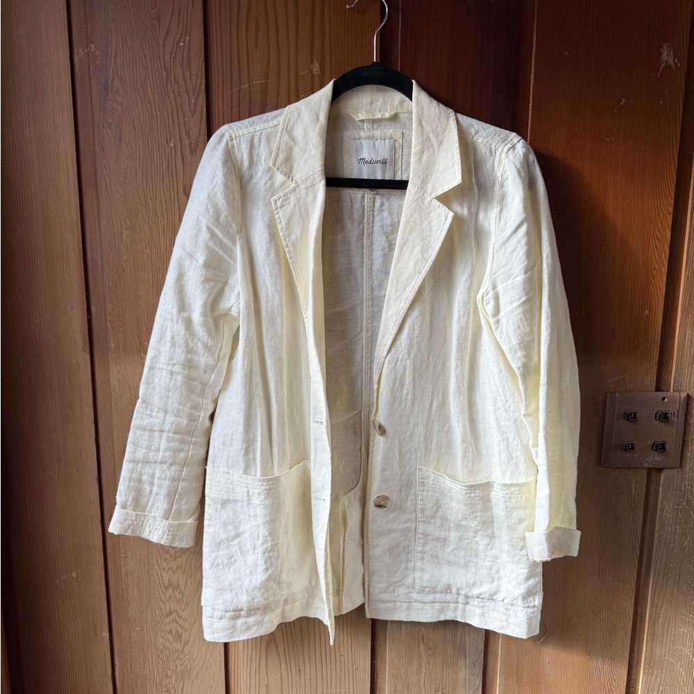 Madewell Cream Linen blazer